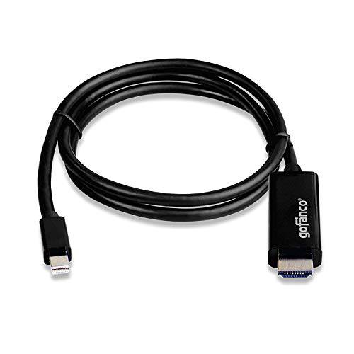 gofanco 금도금 3 Feet 미니DisplayPort, 미니 DP 1.2 to HDMI 케이블 4K (Thunderbolt 2 Compatible) for 미니DisplayPort, 미니 DP-Equipped Systems to 연결 to HDMI HDTVs or 모니터 (mDP4kHDMI3F)