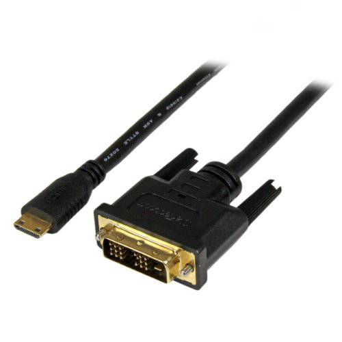 brandnameeng.com 2m 미니 HDMI to DVI-D 케이블 - M/ M - 2 meter 미니 HDMI to DVI 케이블 - 19 핀 HDMI (C) 남성 to DVI-D 남성 - 1920x1200 화상 (HDCDVIMM2M), Black, 6 ft/ 2m
