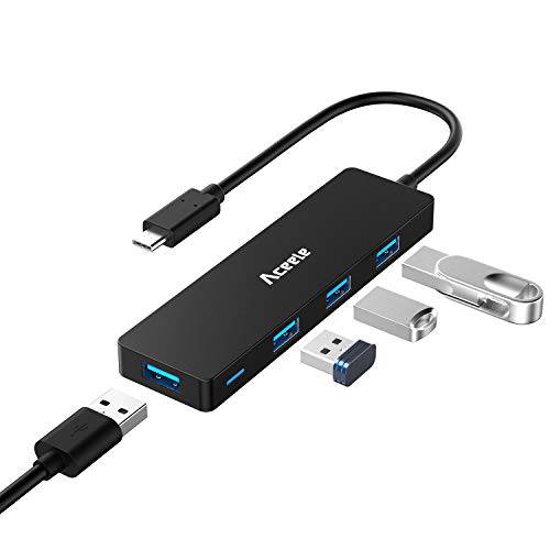 USB Hub 3.0 Splitter with 4ft Extension Long Cable Cord, 4-Port