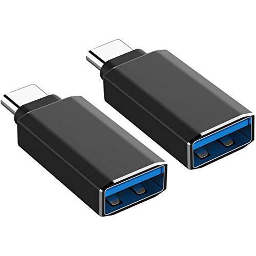 DOORGA 2-Pack USB C 어댑터 Hi-Speed USB Type C to USB-A 3.0, 블랙