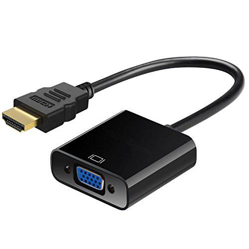HDMI to VGA 어댑터, Gold-Plated 1080P HDMI Male to VGA Female 화상 컨버터 어댑터 케이블 for Computer, Desktop, Laptop, PC, Monitor, Projector, HDTV, Chromebook, 라즈베리 Pi, Roku, 엑스박스 and More