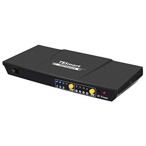 TESmart HDMI Switch 4X1 Quad 스크린 Multi-Viewer 분배 Seamless 변환기 with 5 디스플레이 Modes IR Remote, 지지 1080P@60Hz 4 인 1 Out