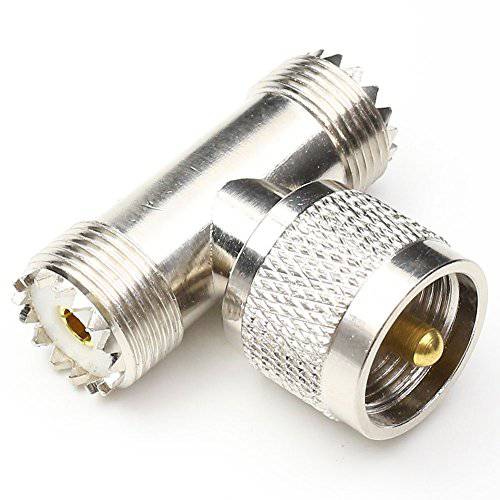 UHF Male to UHF Female Tee Connectors, ANHAN PL259 Tee 동축, Coaxial,COAX 케이블 어댑터 SO239 분배 for Ham 라디오 CB 안테나 1Pack