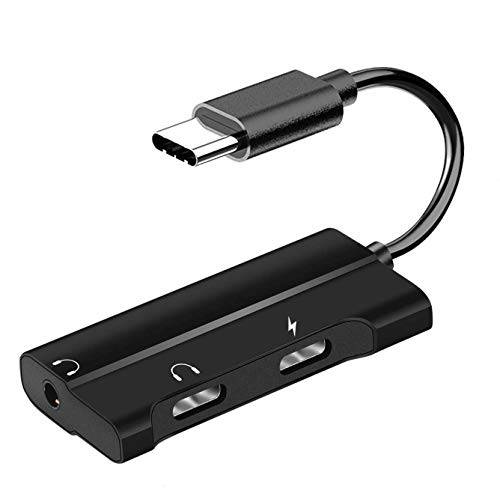 USB C to 3.5mm 오디오 어댑터, Mxcudu New 3 인 1 USB C to 3.5mm& USB C 헤드폰 Jack 어댑터 and PD 충전 호환가능한 with 갤럭시 S20/ S20+/ Note 10/ 10+, 구글 Pixel 4/ 4XL/ 3/ 3XL/ 2/ 2XL and More(Black)