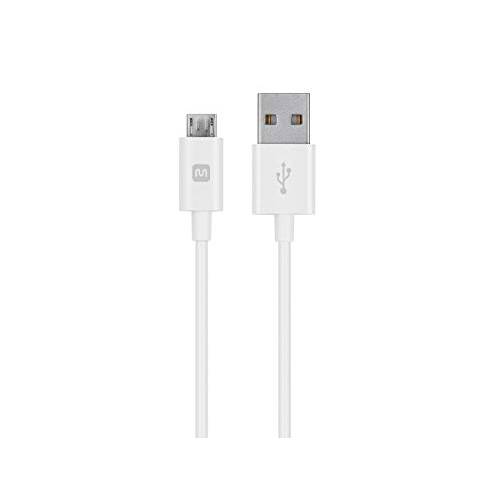 Monoprice USB-A to Micro B 케이블 - 6 피트 - 하얀, 폴리카보네이트 커넥터 Heads, 2.4A, 22/ 30AWG - 시리즈