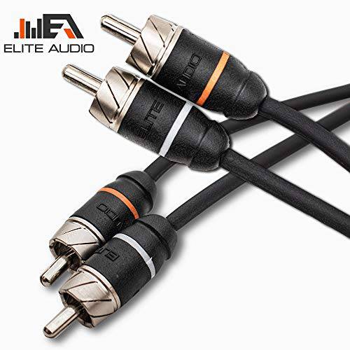 Elite 오디오 고급 Series 100% OFC Copper RCA Interconnects 스테레오 케이블, 2 Channel 20’ 케이블 (2 x RCA Male to 2 x RCA Male 오디오 케이블, Double-Shielded with Noise Reduction, 20 Feet Long)
