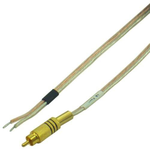 ieCables 16 AWG 스피커 와이어 with 원 Gold RCA (Phono) 남성 - 블랙 on 원 end and Open 스피커 와이어 on The Other, 20 Foot
