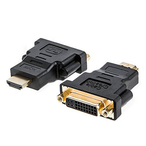HDMI to DVI Adapter, CableCreation [2-Pack] Bi-Directional HDMI Male to DVI Female Converter, 1080P DVI to HDMI Conveter, 3D for PS3, PS4, TV Box, Blu-ray, Projector, HDTV, 0.15M 블랙