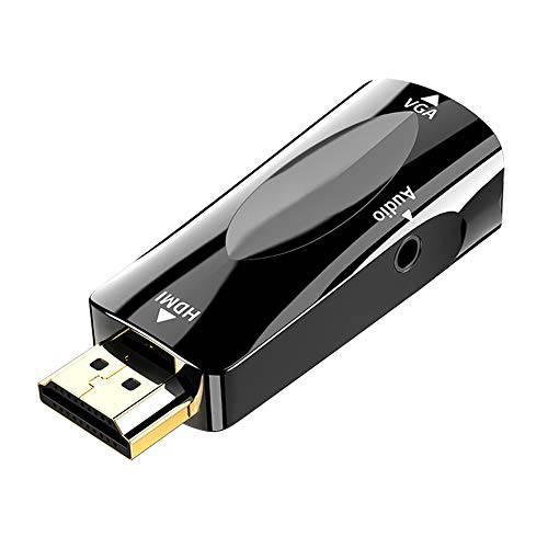HDMI to VGA 어댑터 1080P with 3.5mm 오디오 Jack HDMI Male to VGA Female 컨버터 for Laptop, PC, 디지털 Camera, 라즈베리 Pi, Chromebook, Monitor, Projector, HDTV, Roku, Xbox, etc