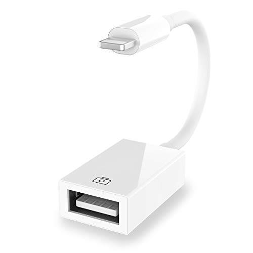 USB 카메라 어댑터, USB 2.0 Female OTG Data 동기화 케이블 어댑터 호환가능한 with 폰 11 X 8 7/  패드, 지지 Hubs, MIDI Keyboard, Mouse, 카드 Reader, USB 랜포트, iOS 9.2 to 13 (White)