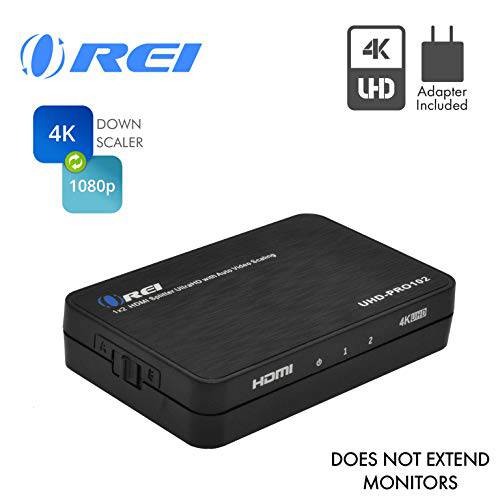 Orei 4K 1x2 HDMI 분배 분배 by Orei - 와 스케일러 2 Ports 와 Full 울트라 HD, HDCP 2.2, 4K at 60Hz 4: 4: 4 1080p& 3D support EDID 제어 - UHD-PRO102