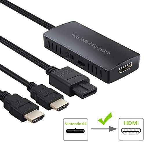 LiNKFOR N64 to HDMI 컨버터 with 3ft HDMI 케이블 for N64 게임큐브 SNES N64 to HDMI 어댑터 지지 1080P/ 720P SNES to HDMI 케이블 게임큐브 to HDMI for HDTV HDMI 모니터