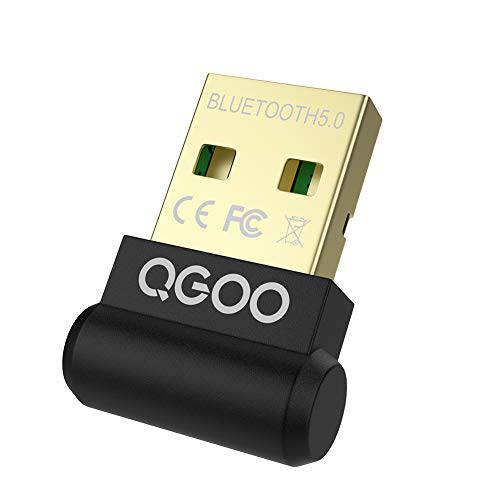 USB 블루투스 어댑터 for PC, QGOO 미니 블루투스 5.0 EDR 동글 for 데스트탑 컴퓨터 무선 전송 for 노트북 블루투스 헤드폰,헤드셋 헤드폰,헤드셋 키보드 마우스 스피커 프린터 윈도우 7/ 8/ 8.1/ 10