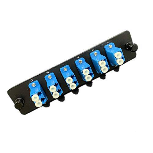 SpeedyFiberTX - LGX 호환가능한 Fiber 패치 Panel, 6 Singlemode Blue Duplex LC Adapters, 12 Fiber Ports