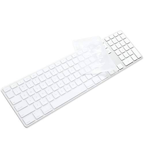 ProElife 실리콘 Full 사이즈 울트라 Thin 키보드 커버 스킨 for 애플 iMac 키보드 숫자 키패드 유선 USB MB110LL/ B-A1243 (NOT 호환 매직 Keyboard, 아이템 FOLDED 인 PACKAGING) (Clear)