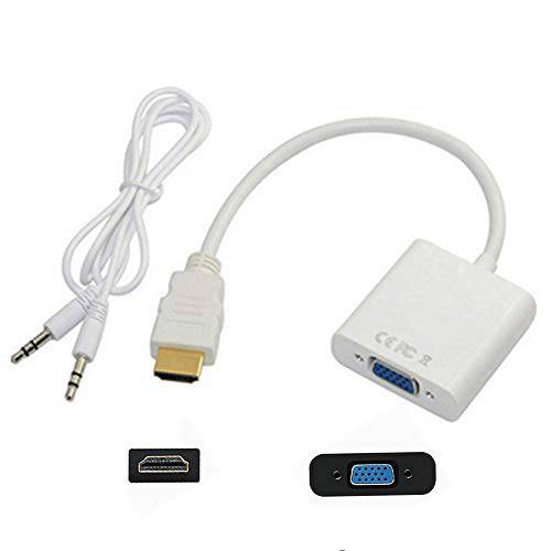 Siyu Xinyi HDMI to VGA, HDMI to VGA 어댑터 (Male to Female) 포함 with a 50CM USB 파워 케이블 for Computer, Desktop, Laptop, PC, Monitor, Projector, HDTV Wait, 범용 Device！（White）