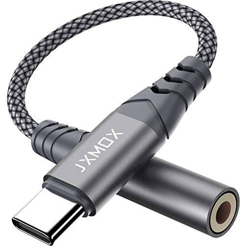 JXMOX USB Type C to 3.5mm Female 헤드폰 Jack Adapter, USB C to Aux 오디오 동글 케이블 케이블 호환가능한 with Pixel 4 3 2 XL, 삼성 갤럭시 S20 울트라 Z 플립 S20+ Note 10 S10 S9 Plus, 아이패드 Pro(Grey)