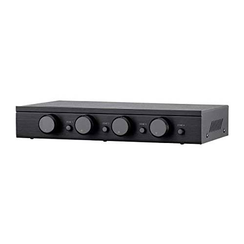 Monoprice SSVC-4.1 Single Input 4-Channel 스피커 셀렉터 with 볼륨 Control, Impedance Protection, 개별 Zone On/ 오프 Buttons, Black, 모델 Number: 138159