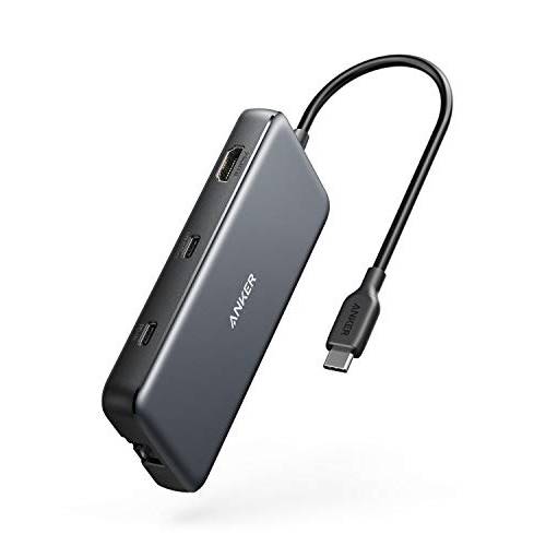 Anker USB C Hub, PowerExpand 8-in-1 USB C Adapter, with 100W 파워 Delivery, 4K 60Hz HDMI Port, 10Gbps USB C and 2 USB A Data Ports, 랜포트 Port, 마이크로SD and SD 카드 Reader, for 맥북 프로 and More