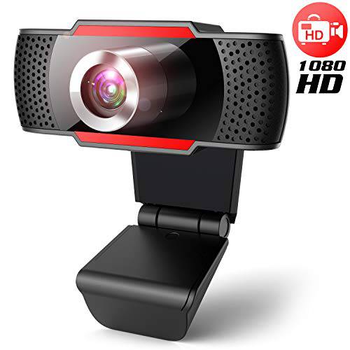 웹캠 1080P HD with Microphone, USB 데스트탑 노트북 Webcam-Noise 방지 Mic, 105°Wide-Angle 뷰 for Streaming, Zoom Confrence, Gaming, 유튜브 Skype FaceTime.