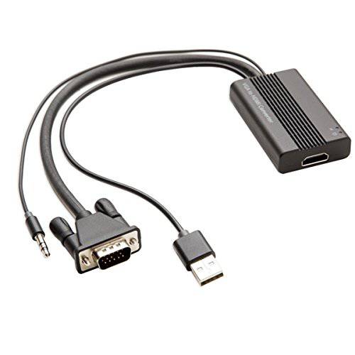 Syba VGA to HDMI 케이블, VGA to HDMI 변환기 컨버터 케이블 with 오디오 지원 for Connecting PC, 노트북 with A VGA 출력 to HDMI 모니터 HDTV (Maleto Male)