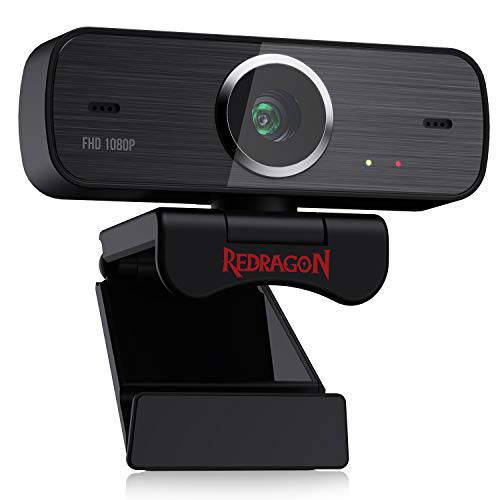Redragon GW800 1080P 웹캠 with Built-in 이중 마이크,마이크로폰, 360-Degree 회전 - 2.0 USB Skype 컴퓨터 웹 카메라 - 30 FPS for Online Courses, 비디오 회의 and 스트리밍