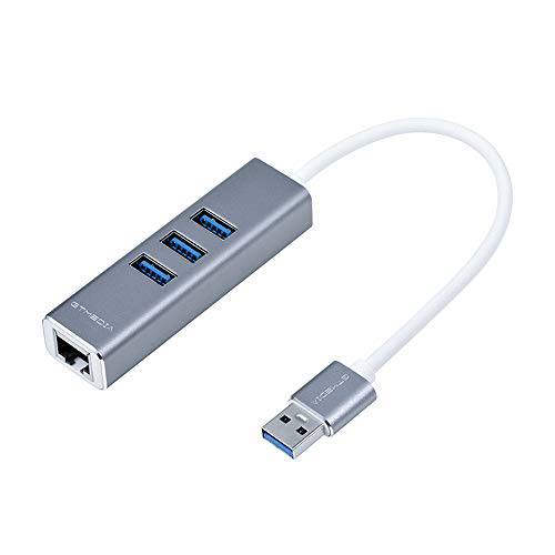 GTMEDIA Data 전송 기가비트 랜포트 허브, 4-Ports USB-A 3.0 to RJ45 컨버터 10/ 100/ 1000 Mbps, 호환가능한 with Win7/ 8/ 10, 맥 OS, Linux and Vista