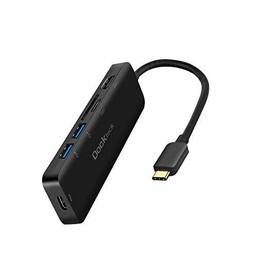 USB C HDMI 변환기 4K@60Hz HDR, Dockteck 6-in-1 USB-C 허브 with HDMI, 2 USB 3.0, SD/ TF 카드 리더,리더기 and Type-C 100W PD, for MacBook/ 프로/ 에어, 아이패드 프로 2020 12.9”, XPS, S10 and More
