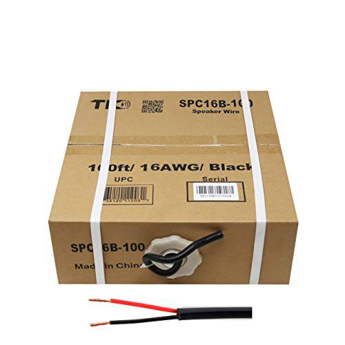 TIC SPC16B-100 16 AWG 아웃도어 스피커 100 Feet Wire Rated for 아웃도어 다이렉트 Burial and in-Wall Installation 스피커 케이블 산소 방지 Copper UL CL3