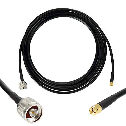 15 ft Low-Loss 동축, 동축ial,COAX 연장 케이블 (50 Ohm) SMA Male to N Male Connector, GEMEK 퓨어 Copper 동축 케이블s for 3G/ 4G/ 5G/ LTE/ ADS-B/ Ham/ GPS/ WiFi/ RF 라디오 to 안테나 or Surge Arrester Use (Not for TV)