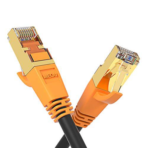 Cat8 랜선, 랜 케이블, 3 Ft 네트워크 케이블 for 엑스박스 PS4,  고속 Internet 케이블 Rj45 Snagless 커넥터 고속 컴퓨터 랜 Wire for 게이밍, Switch, 모뎀, 라우터,공유기,  연장기, 커플러 - 블랙