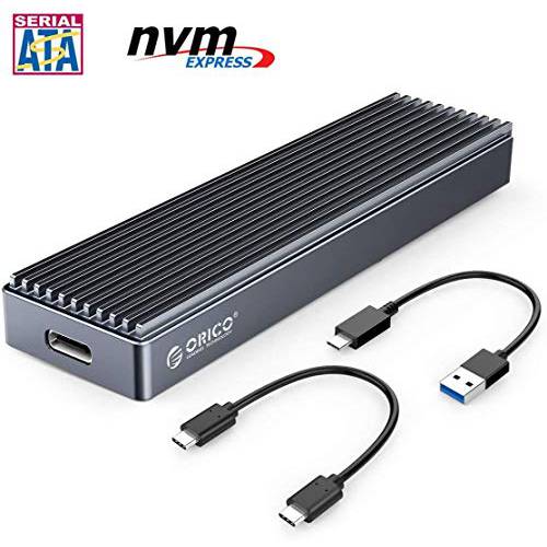 ORICO 알루미늄 M.2 nVME& NGFF SSD 인클로저, USB 3.1 Gen 2 Type-C (10 Gbps) to (M-Key)& (B-Key)& (B+ M 키) SSD 외장 인클로저 스토리지 up to 2TB for 2230 2242 2260 2280 SSD
