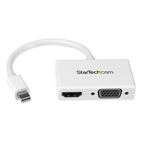 StarTech.com 미니DisplayPort,DP,  미니 DP to HDMI and VGA 어댑터 - 미니DisplayPort,DP,  미니 DP 멀티포트 허브 for 당신 HDMI or VGA 모니터/ 디스플레이 (MDP2HDVGAW)