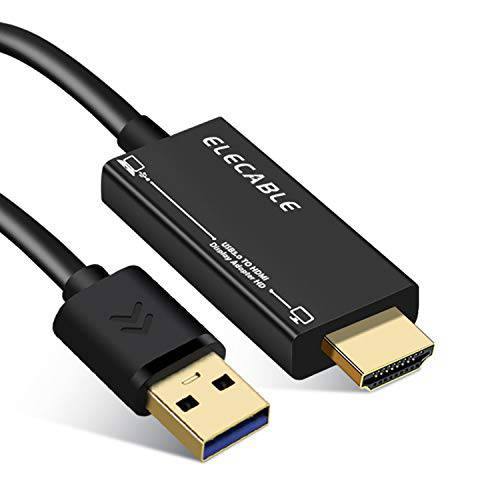 USB to HDMI 어댑터 케이블 for 맥 OS 창문 10/ 8/ 7/ Vista/ XP, USB 3.0 to HDMI Male HD 1080P 모니터 디스플레이 오디오비디오, AV 컨버터 케이블. (6FT)