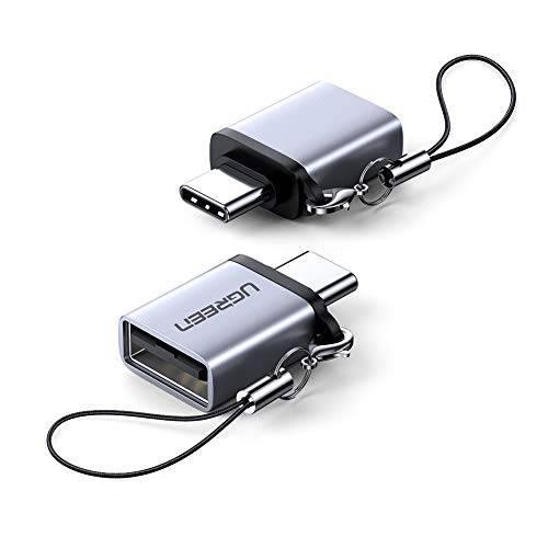 UGREEN USB C to USB 3.0 어댑터 2 팩, 타입 C Male to USB Female OTG 어댑터, 썬더볼트 3 to USB 어댑터 호환가능한 with 맥북 Air 2020, 아이패드 프로 2020, 갤럭시 Note20 울트라 and More (그레이)