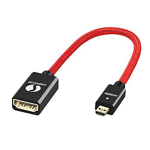ANNNWZZD  미니 HDMI to HDMI 어댑터, HDMI Female to 미니 Male 케이블 지원 1080P 3D 4K for 고프로 히어로 and Other 액션 카메라/ 캠
