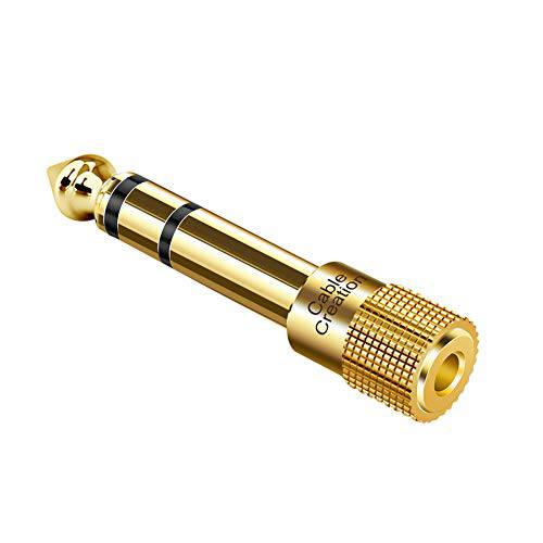 CableCreation 6.35mm 스테레오 Plug to 3.5mm 스테레오 Jack 어댑터, 6.35mm Male to 3.5mm Female,  금도금