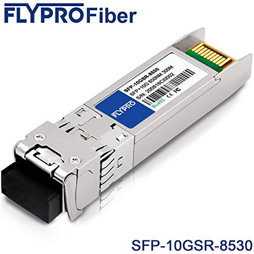 FLYPROFiber 10G SR MMF SFP+ 트랜시버 Cisco, 10GBASE-SR Optics Multimode 모듈 850nm 300m DOM for Cisco SFP-10G-SR, NETGEAR, Ubiquiti, Supermicro, Linksys, QNAP, D-Link, TP-Link, Asus