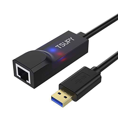 TSUPY USB 3.0 네트워크 어댑터 USB to RJ45 기가비트 랜포트 컨버터, 변환기 3.0 허브 10/ 100/ 1000 Mbps 랜포트 Port 호환가능 for 맥 OS X, Chrome OS, Linux, 윈도우 10/ 8.1/ 8/ 7/ XP/ Vista