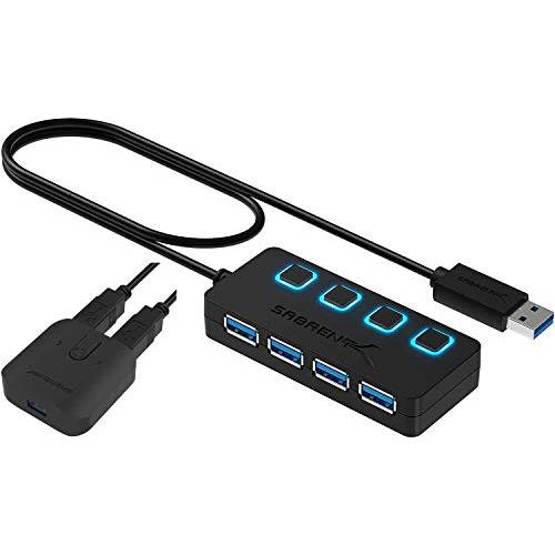 Sabrent 4-Port USB 3.0 허브+ USB 3.0 셰어링 Switch for 다양한 컴퓨터 and Peripherals