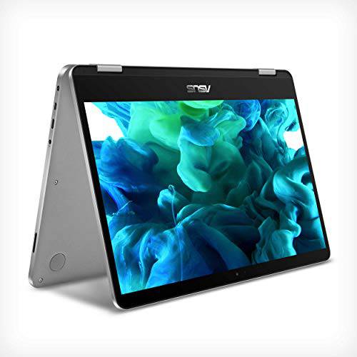 ASUS VivoBook 플립 14 Thin and 라이트 2-in-1 노트북, 14” HD 터치스크린, Intel Celeron N4020 Processor, 4GB DDR4, 64GB 스토리지, 윈도우 10 홈 in S 모드, 라이트 그레이, TPM, 지문인식, J401MA-DB02