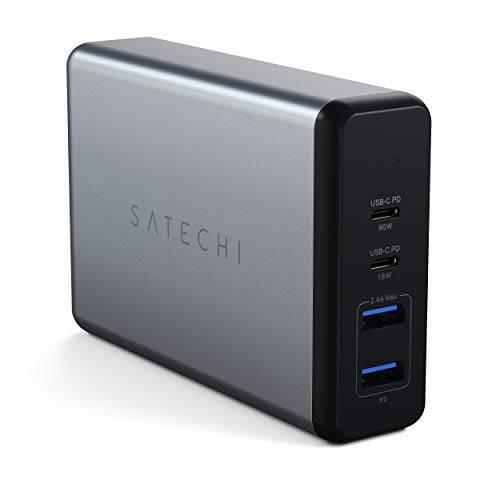 Satechi 108W 프로 USB-C PD 데스크탑 충전 - 2 USB-C PD& 2 USB-A Ports - 호환가능한 with 2020/ 2019 맥북 프로, 2020/ 2018 맥북 에어, 2020/ 2018 아이패드 프로, 아이폰 11 프로 맥스/ 11 프로/ 11 (USA)