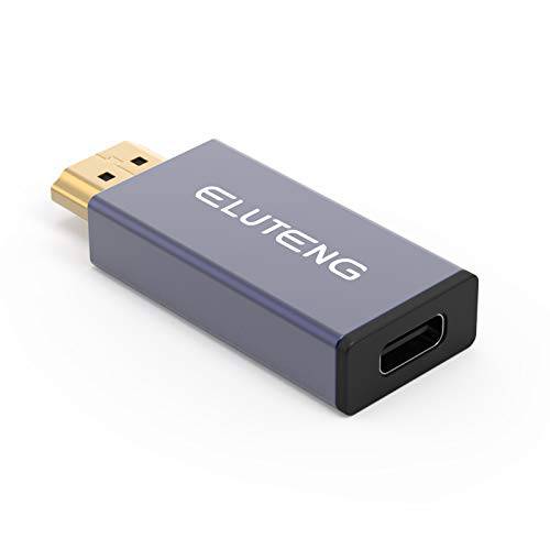 ELUTENG USB C Female to HDMI Male 어댑터, 4K 60HZ 미니 USB C to HDMI 어댑터 (썬더볼트 3 호환가능한) 10Gbp/ S 스피드 USB C to HDMI 컨버터, 변환기 커넥터 Type-C PC, 휴대용 폰 and 태블릿, 태블릿PC