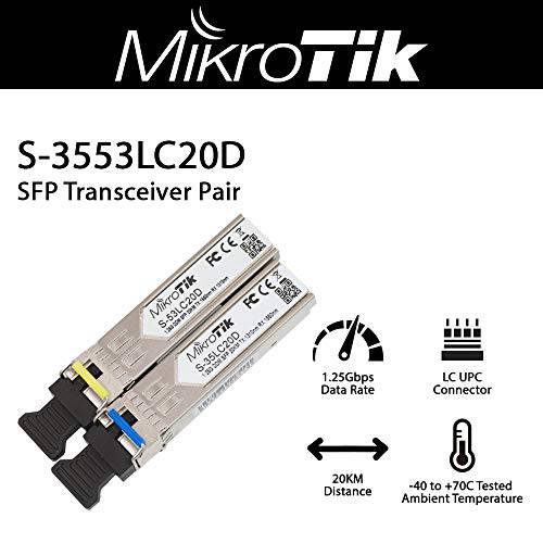 MikroTik S-3553LC20D, 2 SFP (1. 25G) 모듈 키트, 20km, 싱글 모드