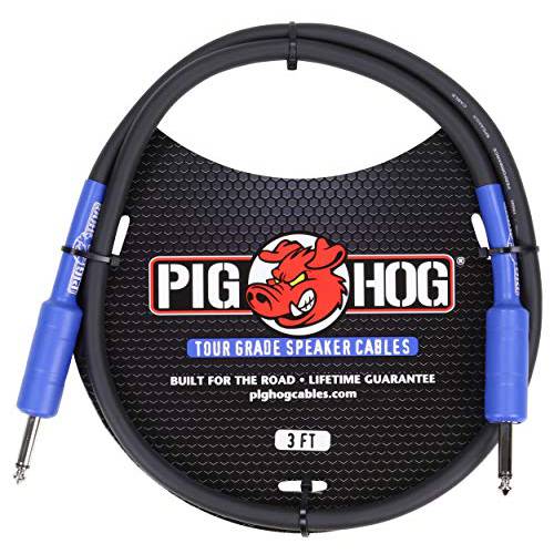 Pig Hog PHSC3 고 퍼포먼스 14 게이지 9.2mm 1/ 4 스피커 케이블, 3 Feet