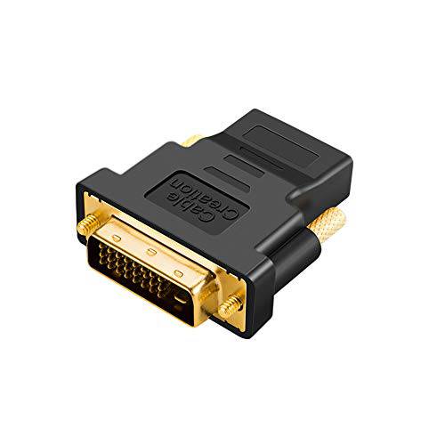 CableCreation DVI to HDMI 어댑터, Bi-Directional DVI Male to HDMI Female 컨버터, 변환기, 지원 1080P, 3D PS3, PS4, TV 박스, Blu-ray, 프로젝터, HDTV
