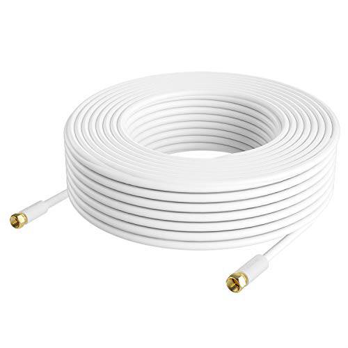 동축, Coaxial,COAX Cable(50 Feet) Postta  트리플 보호처리된 디지털 RG6 안테나 케이블 F-Male 커넥터 Pin-White