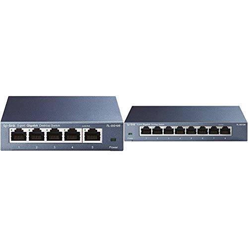 TP-Link 5 포트 기가비트 이더넷 네트워크 스위치 (TL-SG105)& 8 포트 기가비트 이더넷 네트워크 스위치 (TL-SG108)