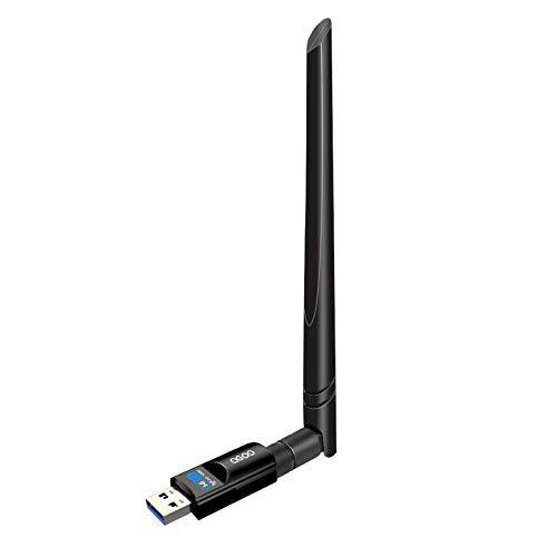 USB 와이파이 어댑터 1200Mbps QGOO USB 3.0 와이파이 동글 802.11 ac 무선랜카드  듀얼밴드 2.42GHz/ 300Mbps 5.8GHz/ 866Mbps 5dBi 하이 Gain 안테나 데스크탑 윈도우 XP/ Vista/ 7/ 8/ 10 리눅스 Mac