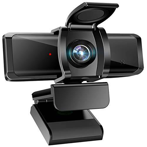 웹 카메라, 1080P HD 웹캠 프라이버시 커버 Driver-Free 플러그&  플레이 조절가능 포커스 라이브 미팅 공부 게이밍 and More